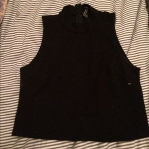 Forever 21 black semi sheer crop top
